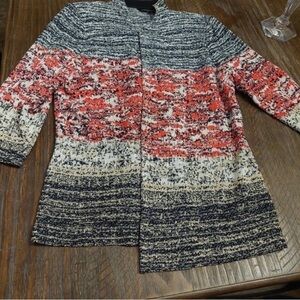 Multicolor Textured Ming Wang Knit Jacket